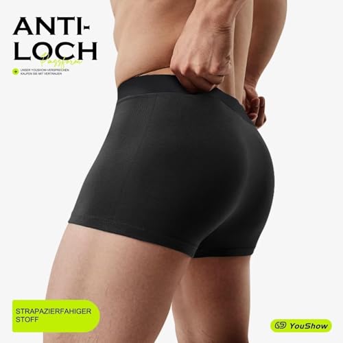 YouShow Mens Boxers Shorts Multipack 6 Pack - Cotton Boxers for Men Underwear Trunks Retro Mens Underpants Tagless Anti Chafing