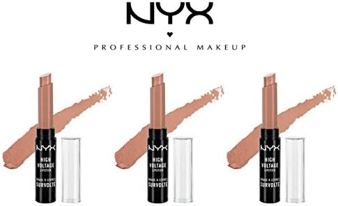 3 x NYX Professional Makeup High Voltage Lipstick 2.5g 0.09 oz, HVLS13 STONE