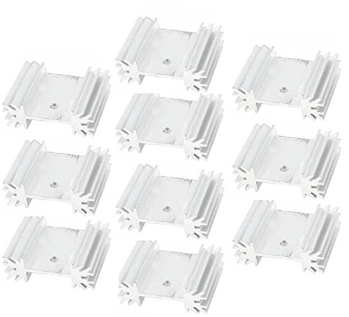 Easycargo 10 PCs To-220 Aluminium Heatsink 25x34x12mm,TO220 Silver Tone heat sink for cooling MOSFET SCR Power Voltage Regulator ICs - Thumbnail 2