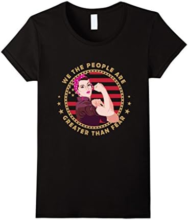 Women's WE ARE PEOPLE GREATER THAN FEAR T-SHIRT Large Black