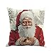 Sunshinehomely Clearance 4PC Christmas Santa Claus Snowmen Red Printed Pillowcase Happy Christmas Pillow Cases Linen Sofa Cushion Cover Home Decor (B)