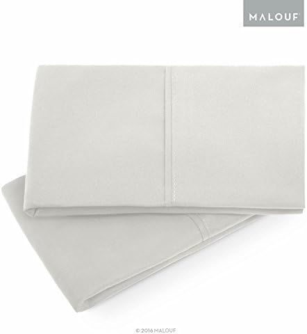 MALOUFDouble Brushed Microfiber Super Soft Luxury Pillowcase Set - Wrinkle Resistant - King Pillowcases - Set of 2 - Driftwood