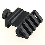TACFUN Picatinny Style 45 Degree 4 Slots Offset Angle Rail Mount for Flashlight, Sight, RED Laser
