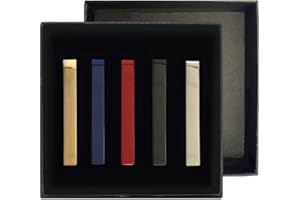 QIMOSHI 6 Pcs Tie Clips for Men Tie Bar Clip Set for Regular Ties Necktie Wedding Business Tie Pin Clips