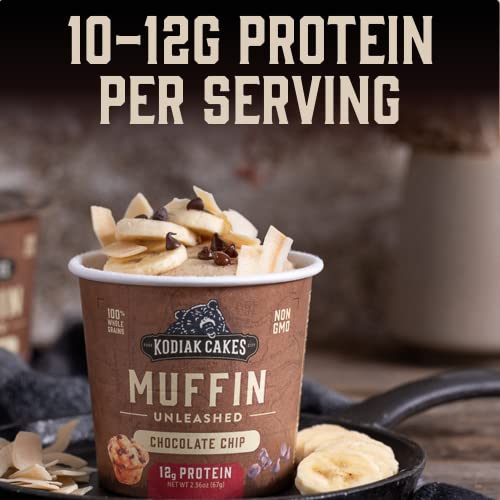 Kodiak Cakes Minute Muffins, Chocolate Chip, 2.36 Ounce (Pack of 12