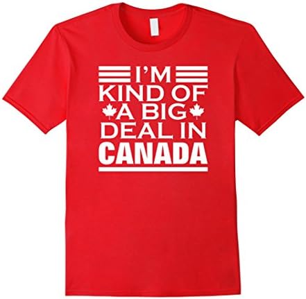 Men's PREMIUM I'm Kind Of A Big Deal In Canada Funny Hockey tShirt Large Red