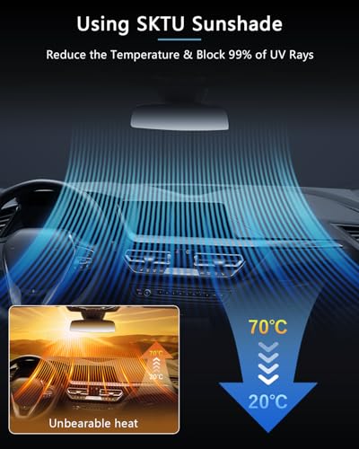 SKTU Front Windscreen Sunshade for BMW 1er F40 2019-2024, Folding UV Protection, Windscreen Cover as BMW 1er F40 Accessory