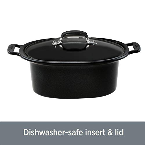 AllClad SD700450 Programmable OvalShaped Slow Cooker with Black Ceramic Insert and Glass Lid