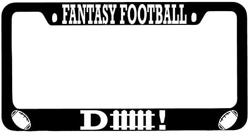Fantasy Football Defense! Black Metal License Plate Frame