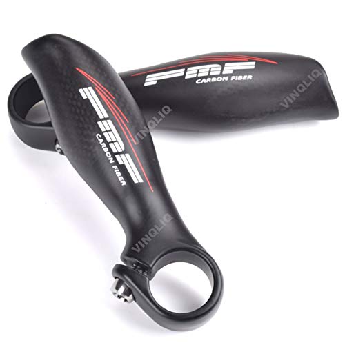 Vinqliq 2PCS Carbon Fiber MTB Bike Bicycle Cycling 7/8" Handlebar Bar End Grips Lightweight Durable with 2 Bar Plugs and Allen Wrench for MTB Road Bike (Matt Black)