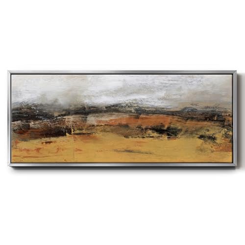 Renditions Gallery Abstract Canvas Artwork Ochre Color Brushstroke Layers Float…