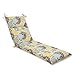 Pillow Perfect Bright Floral Indoor/Outdoor Split Back Chaise Lounge Cushion with Ties, Plush Fiber Fill, Weather, and Fade Resistant, 72.5