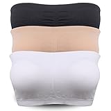 BEAUTY-GIRL MYJBILL Plus Size Padded Tube Top Strapless Bandeau Bra Seamless Bras For Women