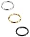 FIBO STEEL 3PCS 16G Stainless Steel Septum Piercing Nose Ring Hoop Earring Piercing Silver Gold Black 10MM