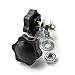 8 Set M8x25 Thumb Screw Plastic Plum Blossom Shape Head Threaded Knurled Grip Knobs Clamping Screw with Nut Washer