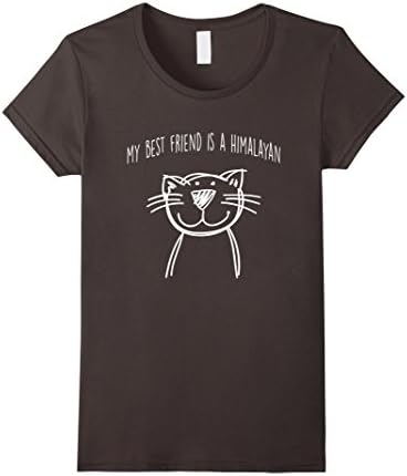 Women's My Best Friend Is A Himalayan Funny Cat T-shirt Kitten Humor Large Asphalt