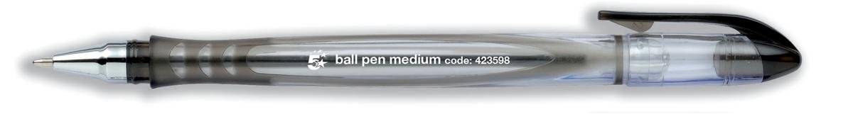 5 Star Ball Pen 1.0mm Tip 0.4mm Line Black [Pack of 20]