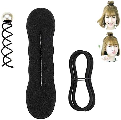 Magic Sponge Clip，Hair Bun Maker，Foam Sponge Bun，Hair Donuts，Hair Styling Accessories Kit Set for DIY, 4P