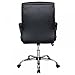 Mid Back Office Chair PU Leather Desk Chair Task Computer Chair Rolling Swivel Adjustable Stool Executive Chair with Lumbar Support Armrest for Women&Men, Black