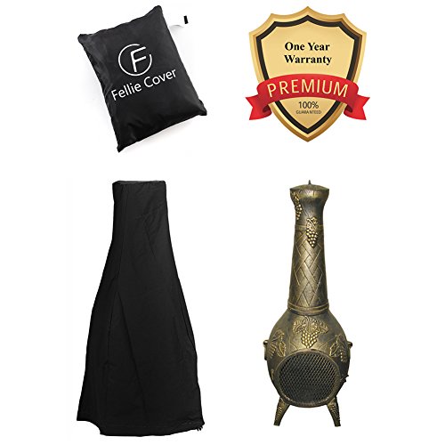 24"Dia x 47"H Patio Chiminea Cover Water Resistant Garden Outdoor Heater Cover - Thumbnail 6