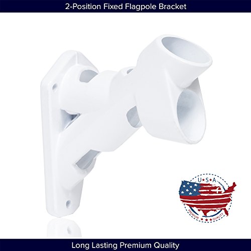 Front Line Flags Flag Pole Holder Bracket | 2-Position Fixed Wall Mount | Heavy Duty | 1