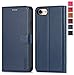 TUCCH Wallet Case for iPhone SE 2022/SE2, iPhone 8/7, PU Leather Credit Card Holder [TPU Interior Protective Case] Stand Folio Flip Cover Compatible with iPhone SE 3/SE 2/8/7, Dark Blue