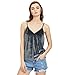 SheIn Women's Casual Basic Strappy Velvet V Neck Cami Tank Top