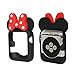 Navor Soft Silicone Protective Case with Cartoon Mouse Ears Compatible for Apple Watch 38mm Series 1 2 3 [Black Red]