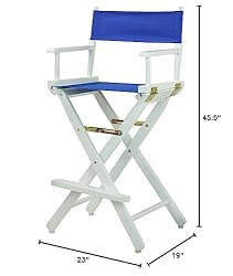 Casual Home Director's Chair ,White Frame/Royal