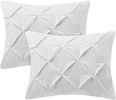Comfort Beddings Heavy Quality 450 Thread Count 100% Natural Cotton Decorative Pinch Pleat/Pintuck Pillow Cases Pack Of 2 - White (Continental 65cm x 65cm)
