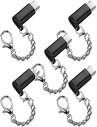 Premium Adapter USB Type C Adapter Male to Micro USB Female Converter Connector with Keychain Data Sync Compatible with Galaxy Galaxy S9 ChromeBook Pixel Nexus 5X Durable Adapter ( Color : Black )