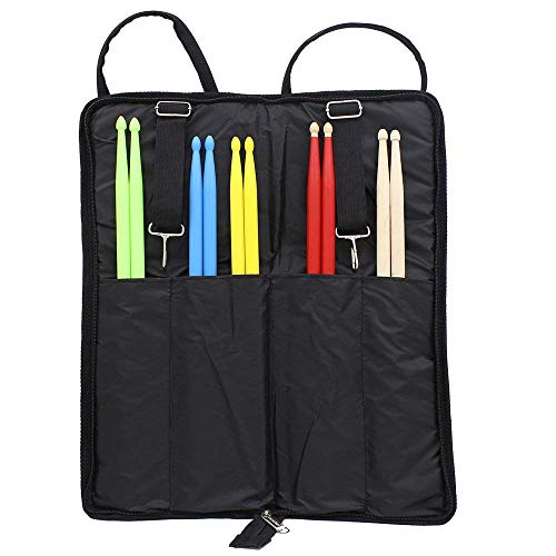 Vaorwne Drumstick Bag Case Drum Stick Holder Percussion Drum Mallet Bag with External Pocket and Floor Tom Hooks, Red