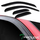 Topline Autopart Sun/Rain Guard Vent Shade Window Visors 07-13 Chevy/Gmc Silverado Sierra Ext Cab