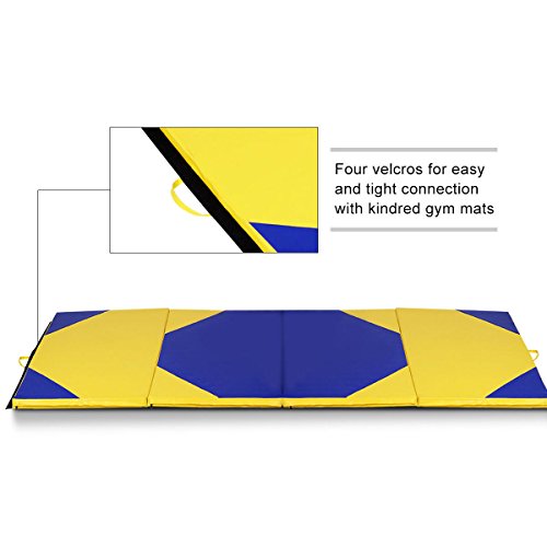 image for Giantex 4'x10'x2 Gymnastics Mat Thick Folding Panel For Gym Fitness wi
