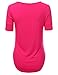 Doublju Womens Basic 3/4 Sleeve Round Neck Loose Fit Long T-Shirt