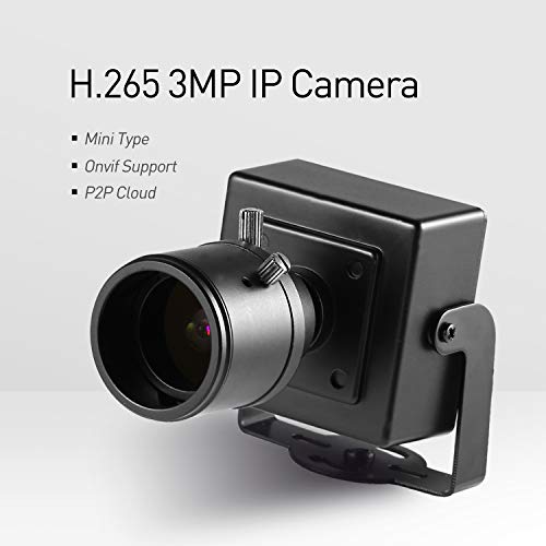 HD Zoom POE Mini IP Camera Security - Revotech - H.265 3MP 2MP 1080P 2.8-12mm Manual Zoom Lens Home Camera Indoor Surveillance Motion Detection ONVIF P2P CCTV Cam System(I712-P Black)