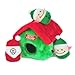 ZippyPaws Holiday Santa's Workshop Burrow Squeaky Plush Hide and Seek Dog Toy