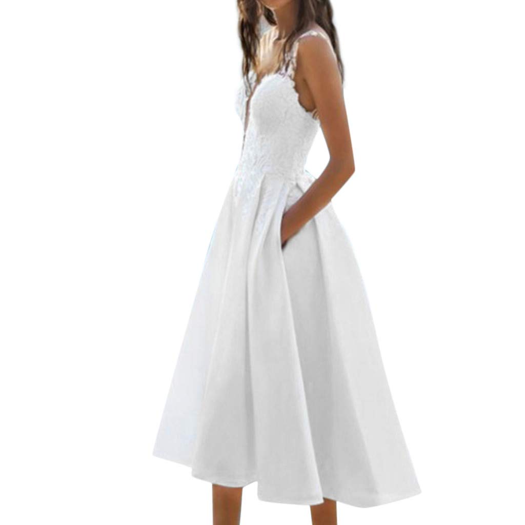 sexy lace strap stitching vacation dresses