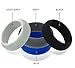 Men silicone wedding ring, DoerDo Rubber sport band, Designed for Souvenir and Wearing comfortably to Taking exercise - 4 Rings Pack(Black, Grey, Light grey, Blue)