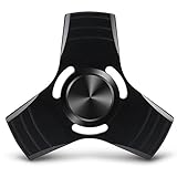 Hand Spinner Fidget Toy, FeBite EDC Spinner Focus Toy Pure Aluminum High Speed Spins Helps Focusing for Anxiety Stress Reducer Relieves ADHD ADD Autism Adult Children (Black)