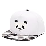 King Star Men Solid Flat Bill Hip Hop Snapback Baseball Cap Panda-White