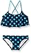 Kanu Surf Big Girls' Suzie Polka Dot Flounce Bikini Swimsuit, Navy/Aqua, 14
