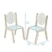 Labebe Wooden Activity Table Chair Set, Bird Printed White Toddler Table with Bin for 1-5 Years, Learning Table/Kid Picnic Table/Cute Bedroom Furniture/Boy Furniture/Baby Girl Table Set/Kid Desk Chair