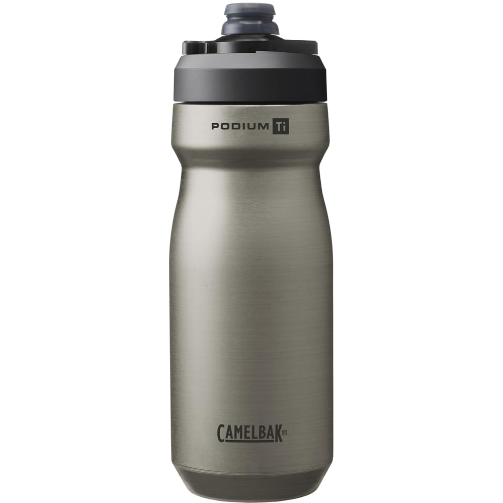 Camelbak Podium Insulated Titanium, 530ml – bike bottle – ultralight titanium – 240g – vacuum insulated – double-walled – high flow – leak-proof – easy to clean – titanium, size: OS
