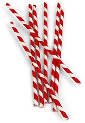 Majestic Red Jumbo Striped Smoothie Straws