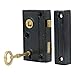 A29 Hardware 1 3/8 Inch Backset Narrow Screen Door Rim Lock, Black Powder Coat Finish