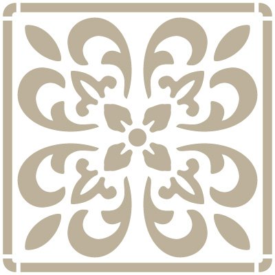 Stencil Mini Deco Background 070 Tile Iberia 05 Approximate Size: Stencil Size: 12 x 12 cm (4,7 x 4,7 in) Design Size: 9,5 x 9,5 cm (3,7 x 3,7 in)
