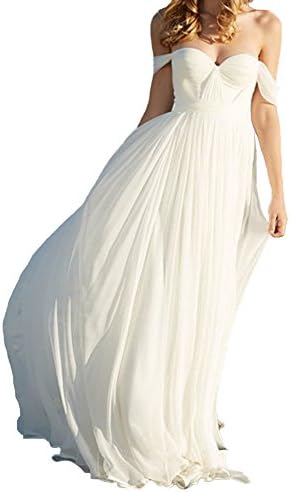 Lovelybride Elegant a Line Empire Long Chiffon Bridal Beach Wedding Dress