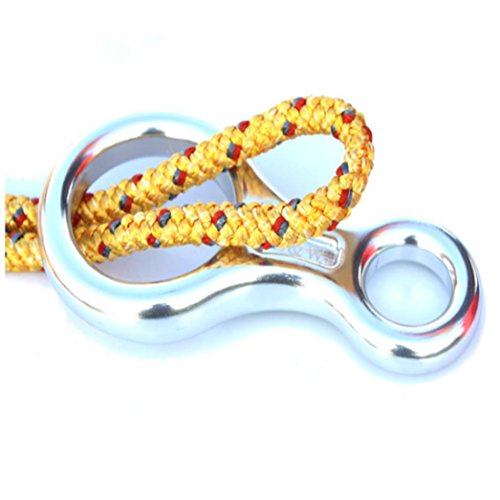 jiayit Figure 8 Descender Rock Climbing Rope Rescue Rappelling Safety 35KN Aluminum Climbing Caving Exploring Rappelling Aerial Work Rescue Engineering Protection (Silver)