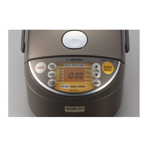 Zojirushi NP-NVC10 Induction Heating Pressure Cooker and Warmer, 5.5 Cup, Stainless Brown, Made in Japan